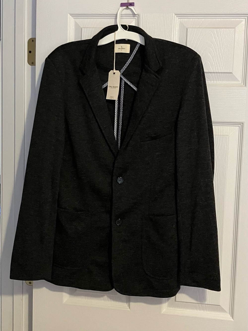 Civil Society 2 Button Knit Blazer Sport Jacket Preppy Stretch Comfy Size Large